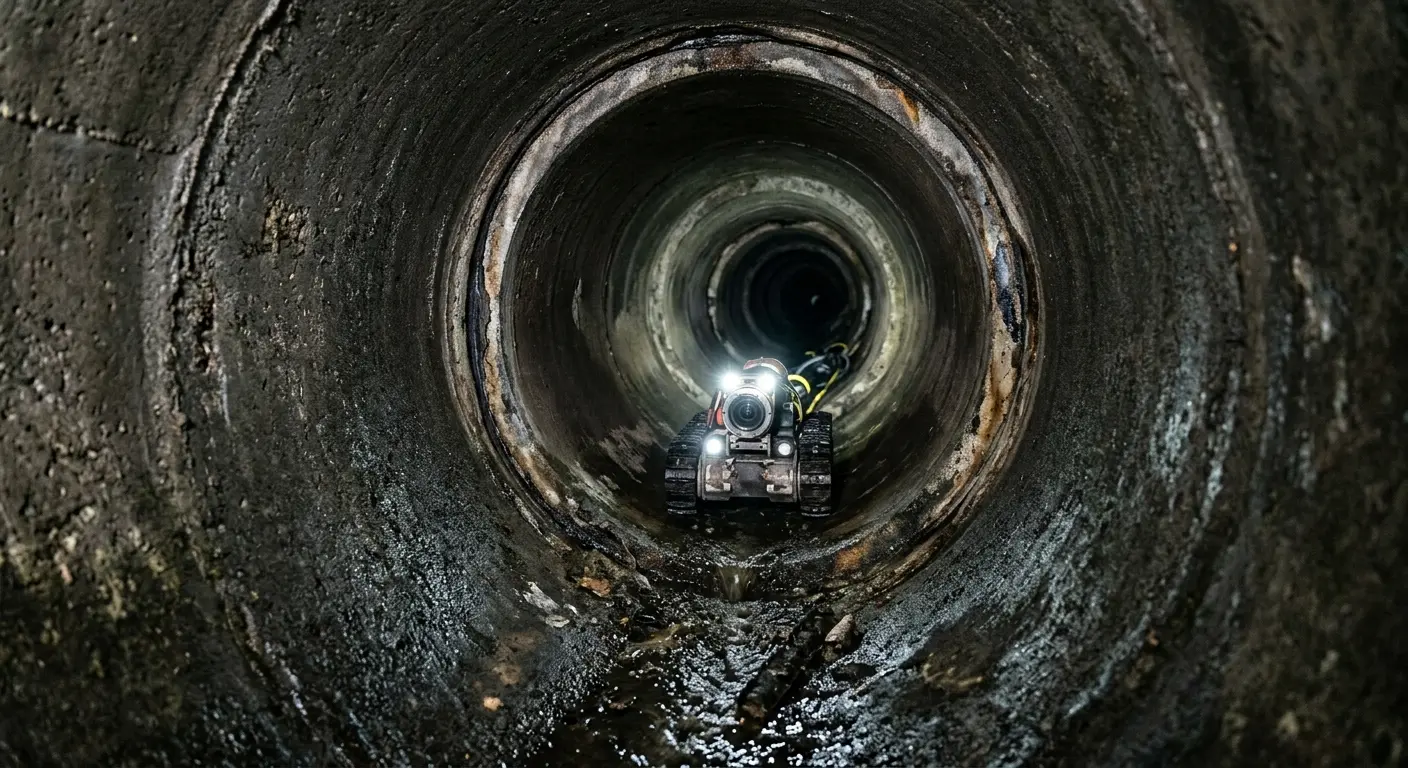 Robotic sewer camera inspecting pipe interior for Drain Snake Service in Victoria
